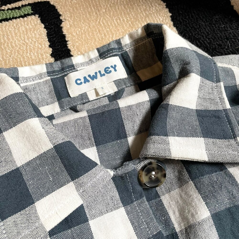 Cawley Black & White Gingham Button-Front Jean Jacket, Size S - Picture 3 of 4